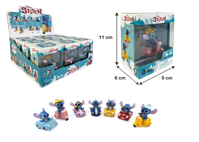 Zoom Hero – Stitch con macchinina 6cm – In box  (cm 9x6x11 H) 7ass…x12